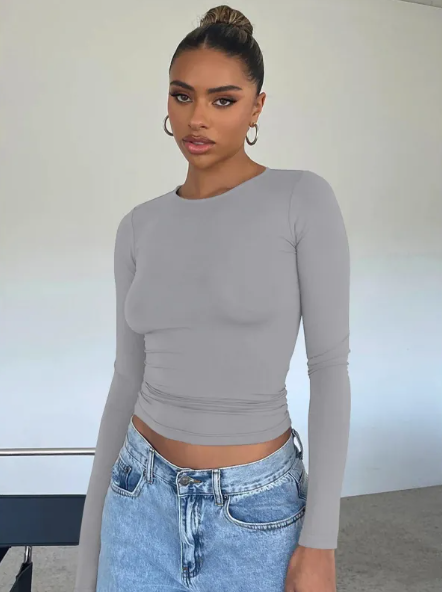 Casual Knit Long Sleeve T-shirt | Streetwear