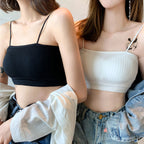 Trendy Women's Off-Shoulder Crop Top with Letter Straps
