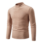 Men's Winter Solid Color Slim Fit Round Neck Sweater