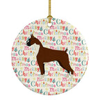 Boxer Merry Christmas Ceramic Ornament