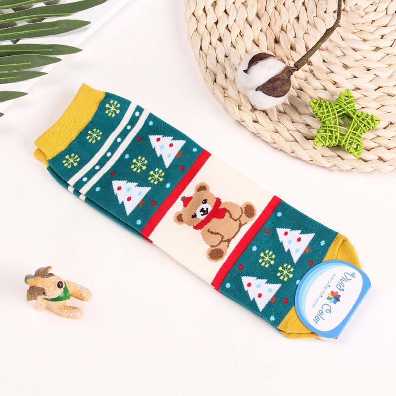 Christmas Themed Women’s Warm Mid-Calf Socks