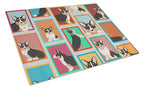Lots of Tricolor Cardigan Corgi Glass Cutting Board