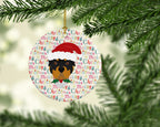 Rottweiler Merry Christmas Ceramic Ornament