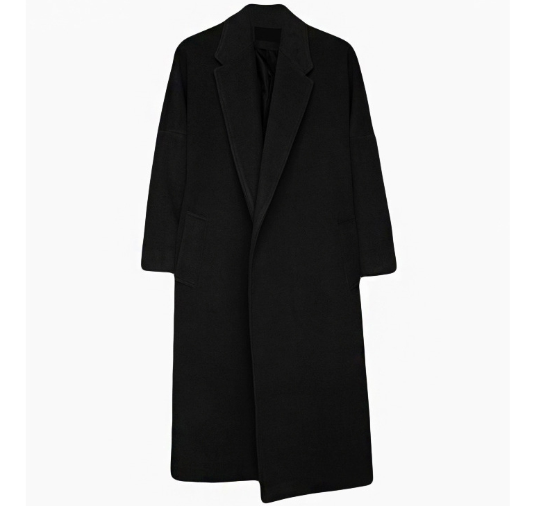 Men's Long Woolen Windbreaker Coat for Autumn & Winter