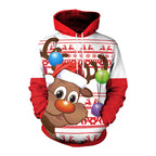 Elk Christmas Couple Hooded Sweater Print