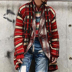 Men's Fashion Plaid Knit Cardigan
