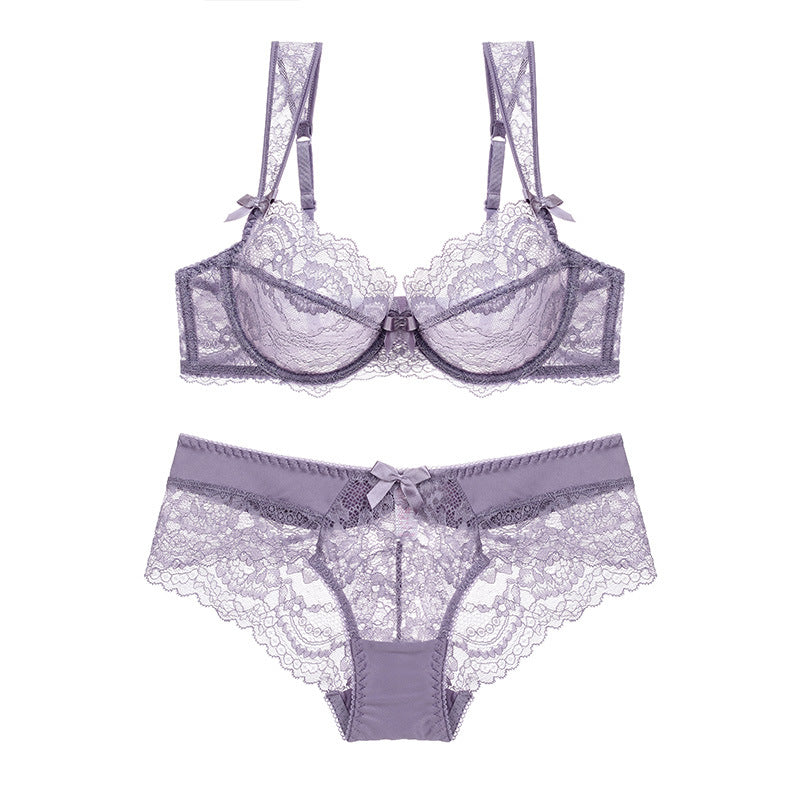Lace Trim Sexy Sheer Women's Lingerie Set