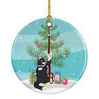American Polydactyl Cat Christmas Ceramic Ornament