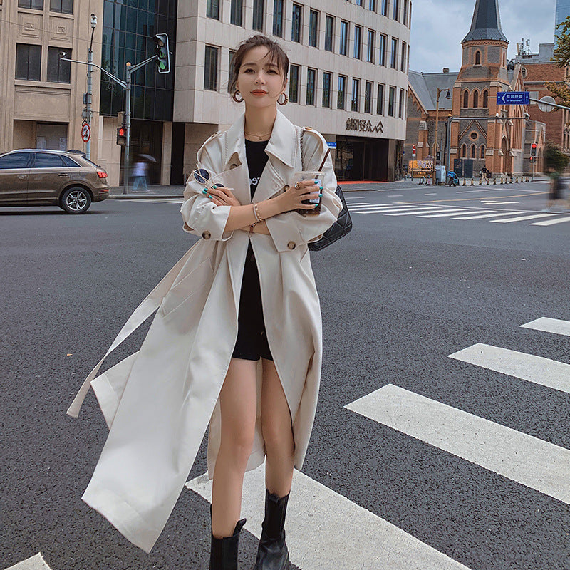 British Style Slimming Knee-Length Loose Coat