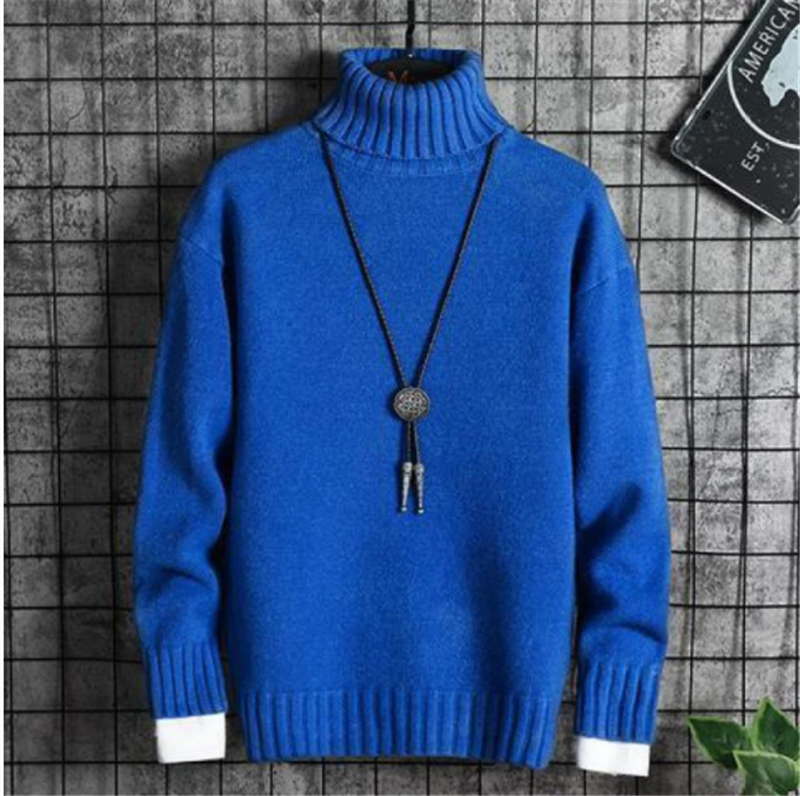 Men's Turtleneck Velvet Sweater and Bottoming Shirt