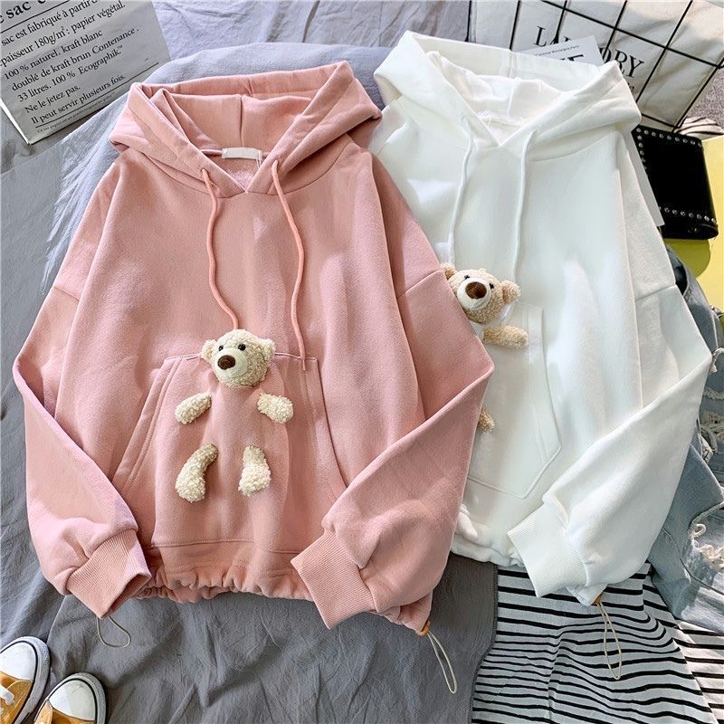 Kawaii Bear Ears Hoodie for Girls - Japanese Style | Streetwear