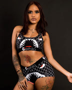 80D8344 Women's Streetwear Letter Print Set with Shorts