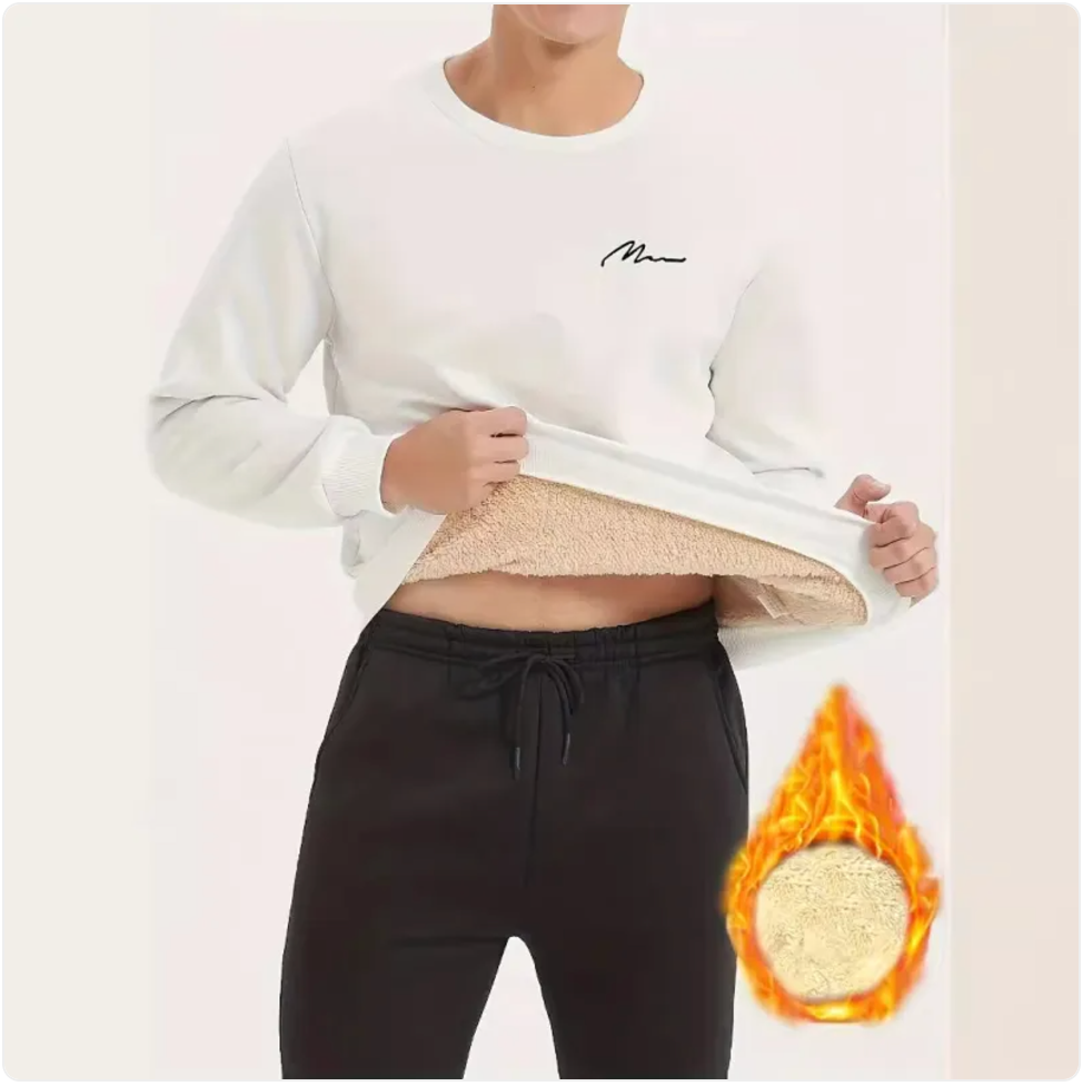 Men's Wool Stretch Printed Long Sleeve Casual T-shirt | Streetwear