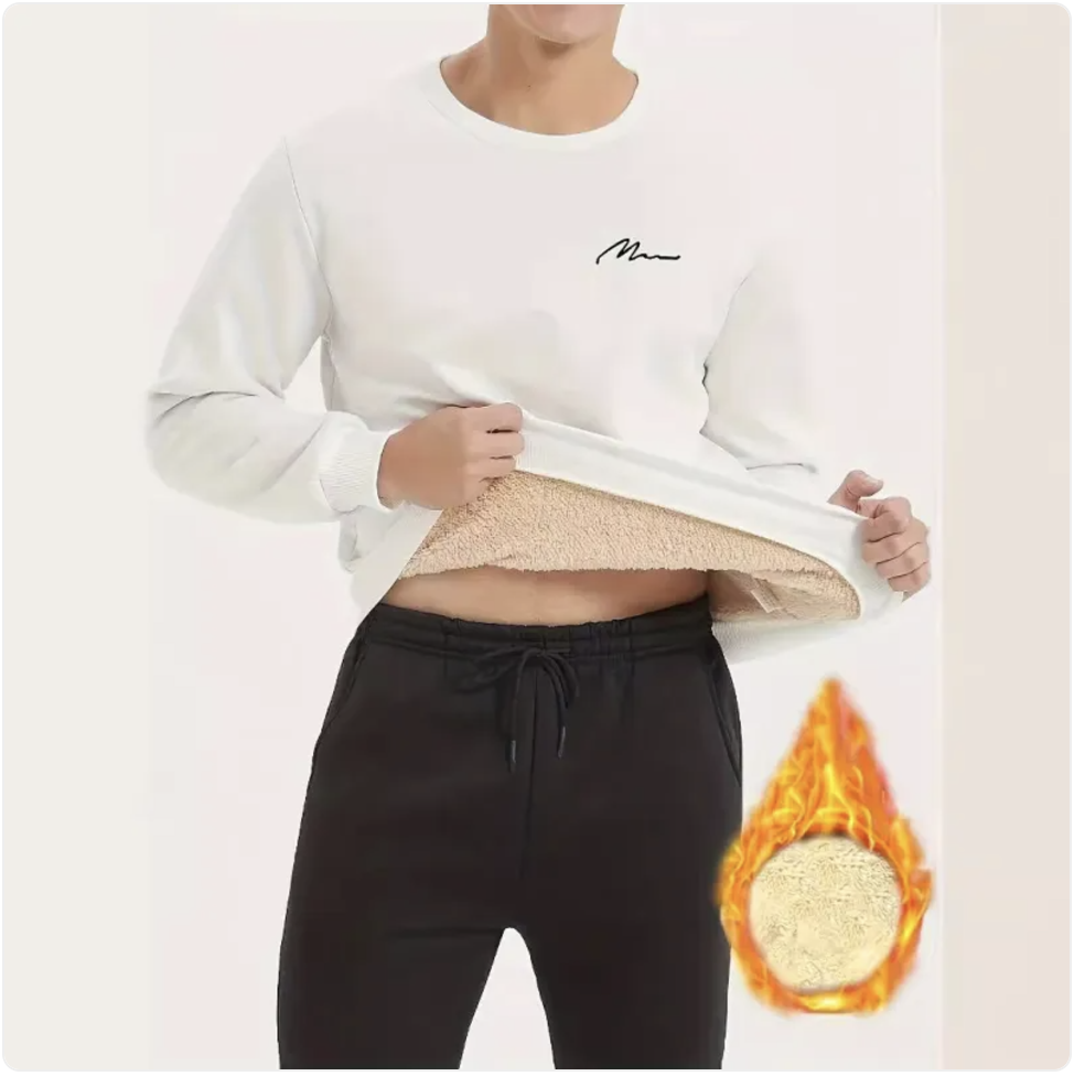 Men's Wool Stretch Printed Long Sleeve Casual T-shirt | Streetwear