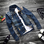 Men's Fashion Denim Jacket with Lapel Design