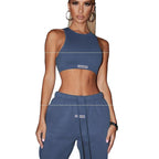 Fall Women's Low Cut Halter Top Drawstring Set