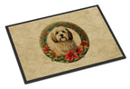 Havanese Christmas Flowers Doormat
