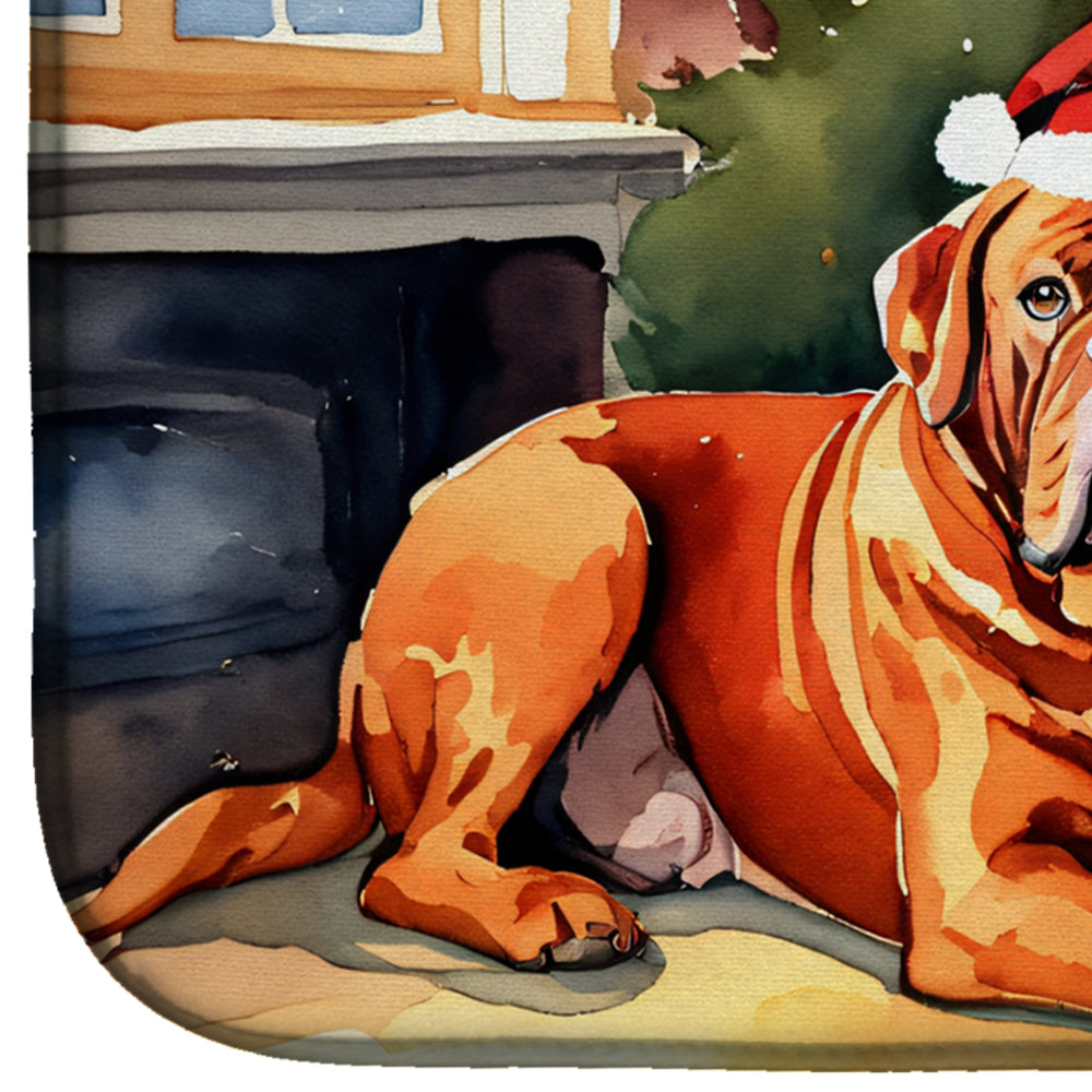 Dogue de Bordeaux Cozy Christmas Dish Drying Mat