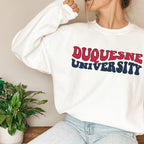 Duquesne University Sweatshirt with Letter Print Design | Streetwear