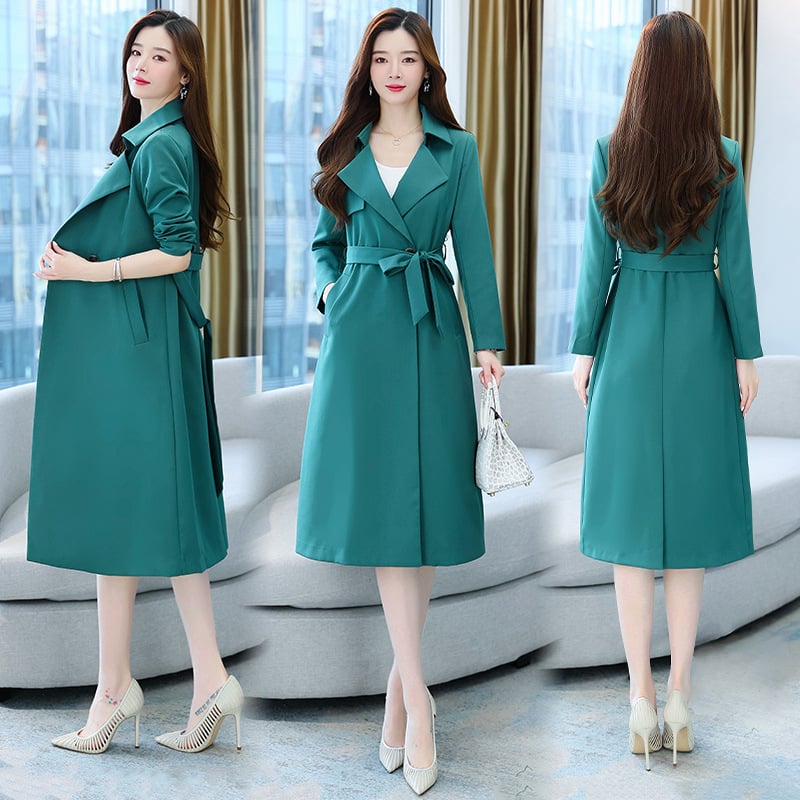 Mid-Length Women's Fashion Windbreaker Coat