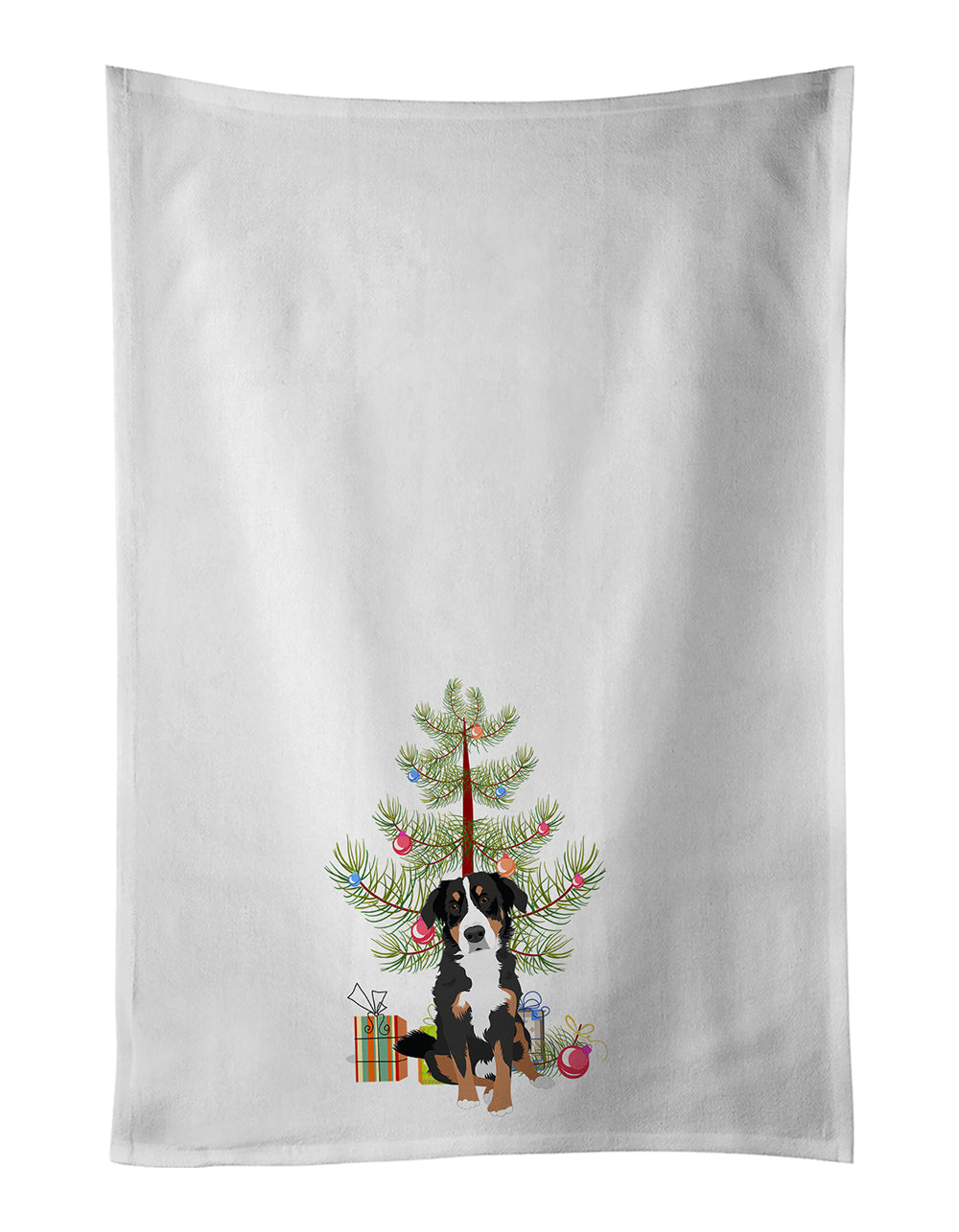 Bernese Mountain Dog Puppy #2 Christmas Kitchen Towel Set of 2