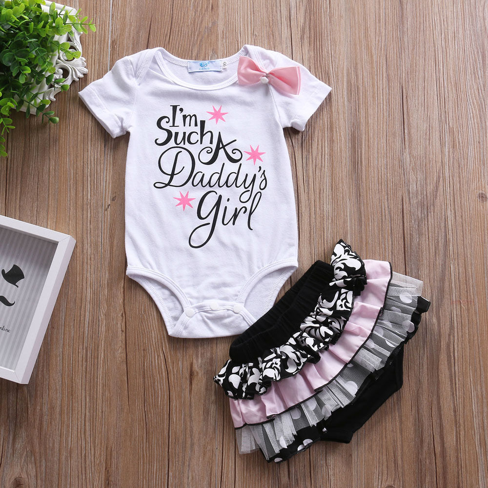 Baby Girl Romper Set with Shorts and Bodysuit