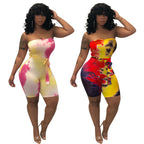 Tie-Dye Strapless Bodysuit - Sexy Style