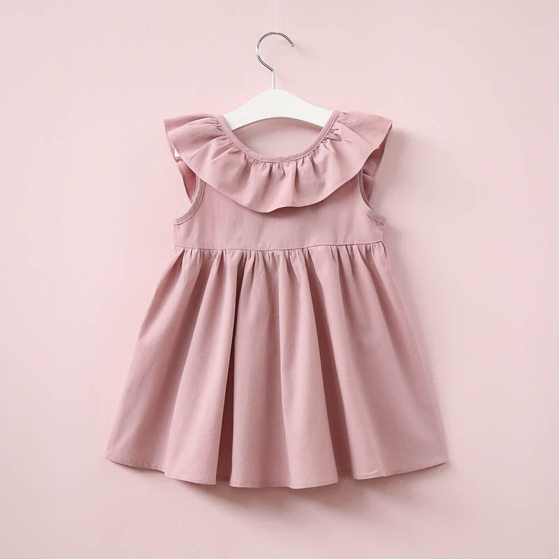 Summer Dress for Girls with Bowknot and Backless Design