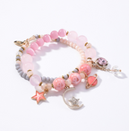 Crystal Bracelet with Star, Moon, and Cat Eye Design