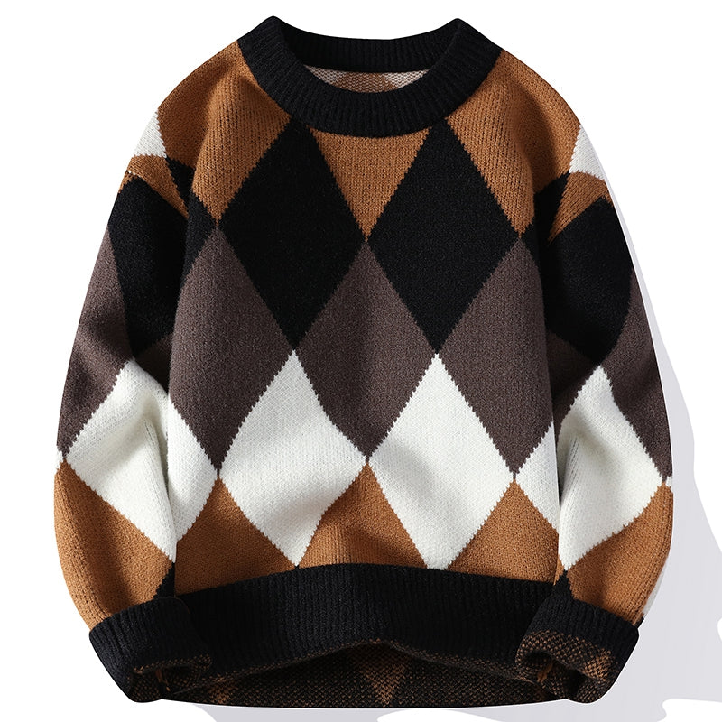 Harajuku Men's Sporty Wool Sweater - High Quality Knit