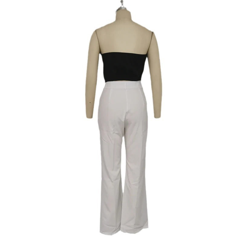 2023 Summer Fashion Stylish Crop Top and High-Waist Pants Set