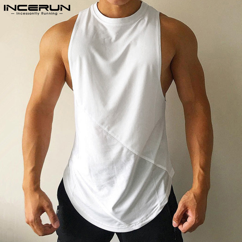 Solid Color O Neck Sleeveless Casual Men's Tank Top