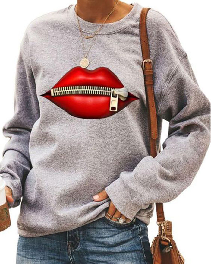 Casual Printed Long-Sleeve Pullover Sweater for Fall/Winter | Streetwear