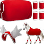 Christmas Horse Hat and Leg Warmer Set | Embroidered Cap