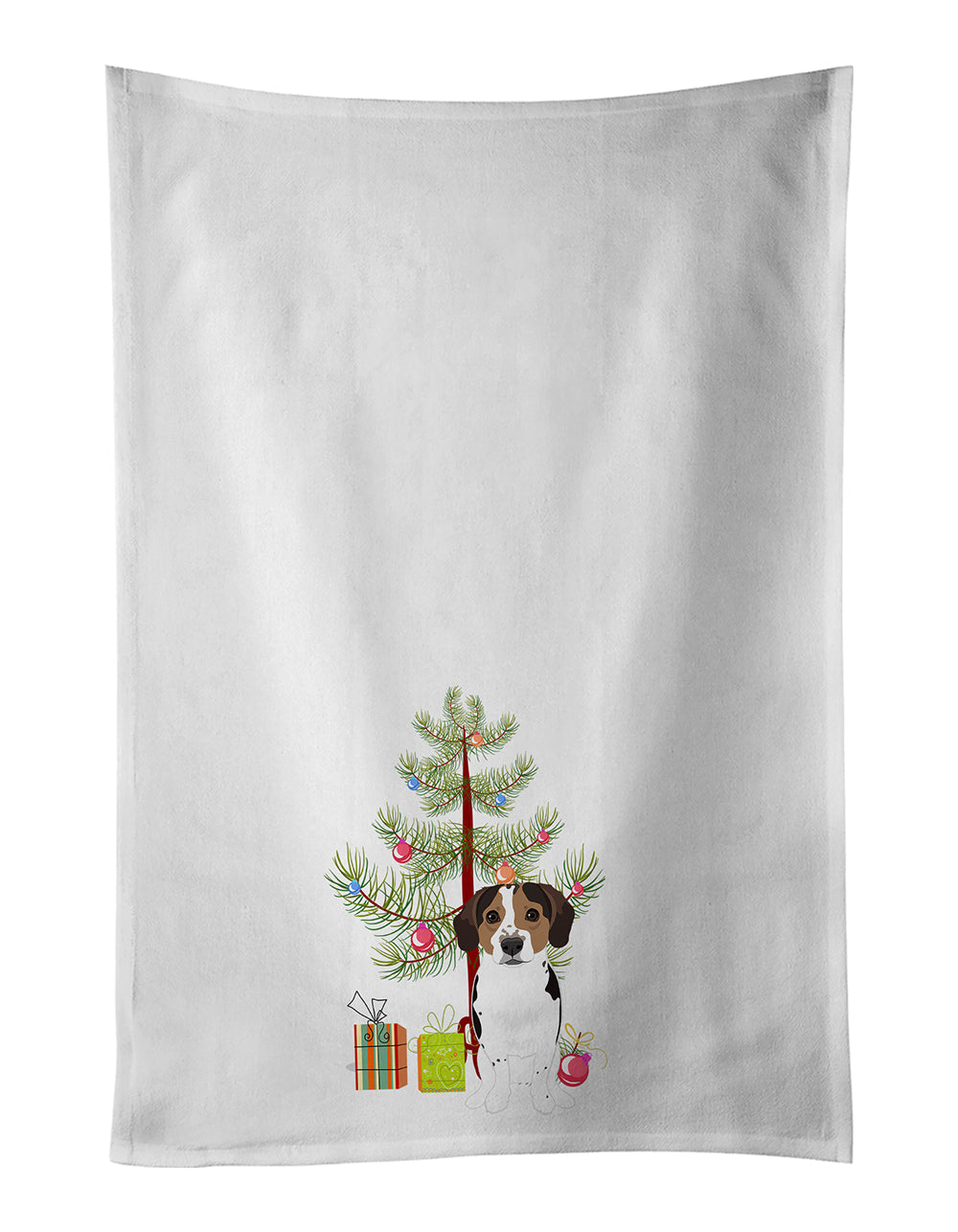 Beagle Tricolor Ticked Christmas Kitchen Towel Set of 2