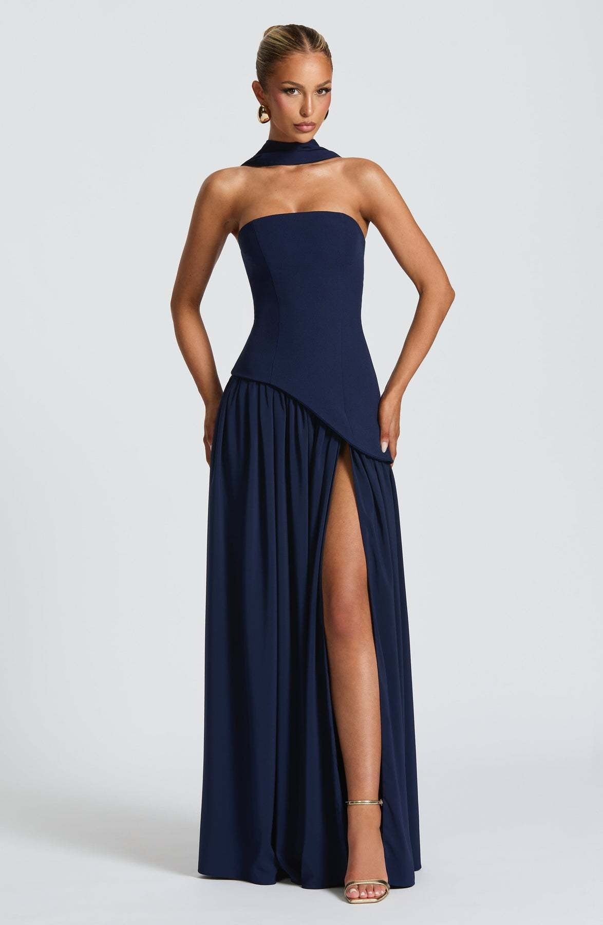 Sexy Backless Tube Top Split Dress