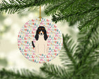 Merry Christmas Swiss Hound Ceramic Ornament