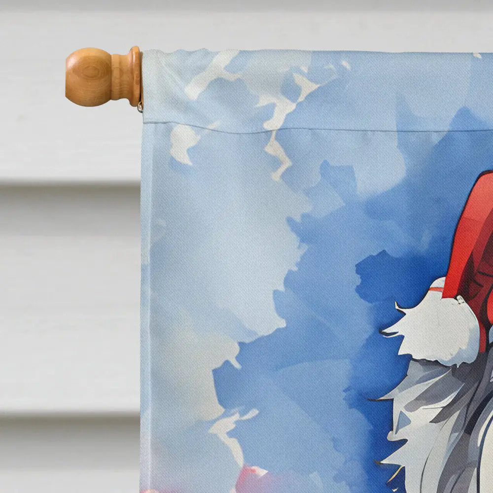 Old English Sheepdog Christmas House Flag