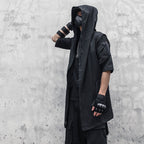 2023 Punk Hip Hop Hooded Trench Coat for Men