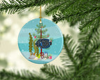 Emperor Angelfish Merry Christmas Ceramic Ornament