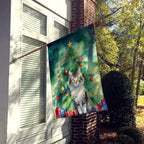 La Perm Cat By the Christmas Tree House Flag