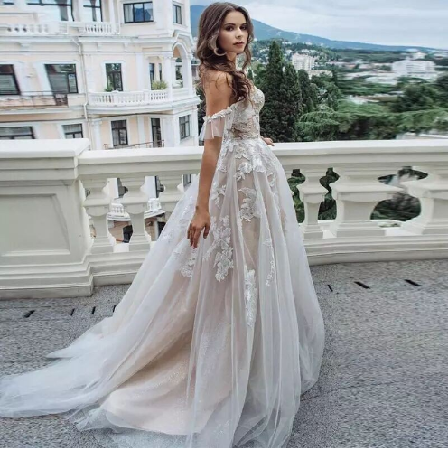 Plus Size New Sexy Lace Tube Top Wedding Dress