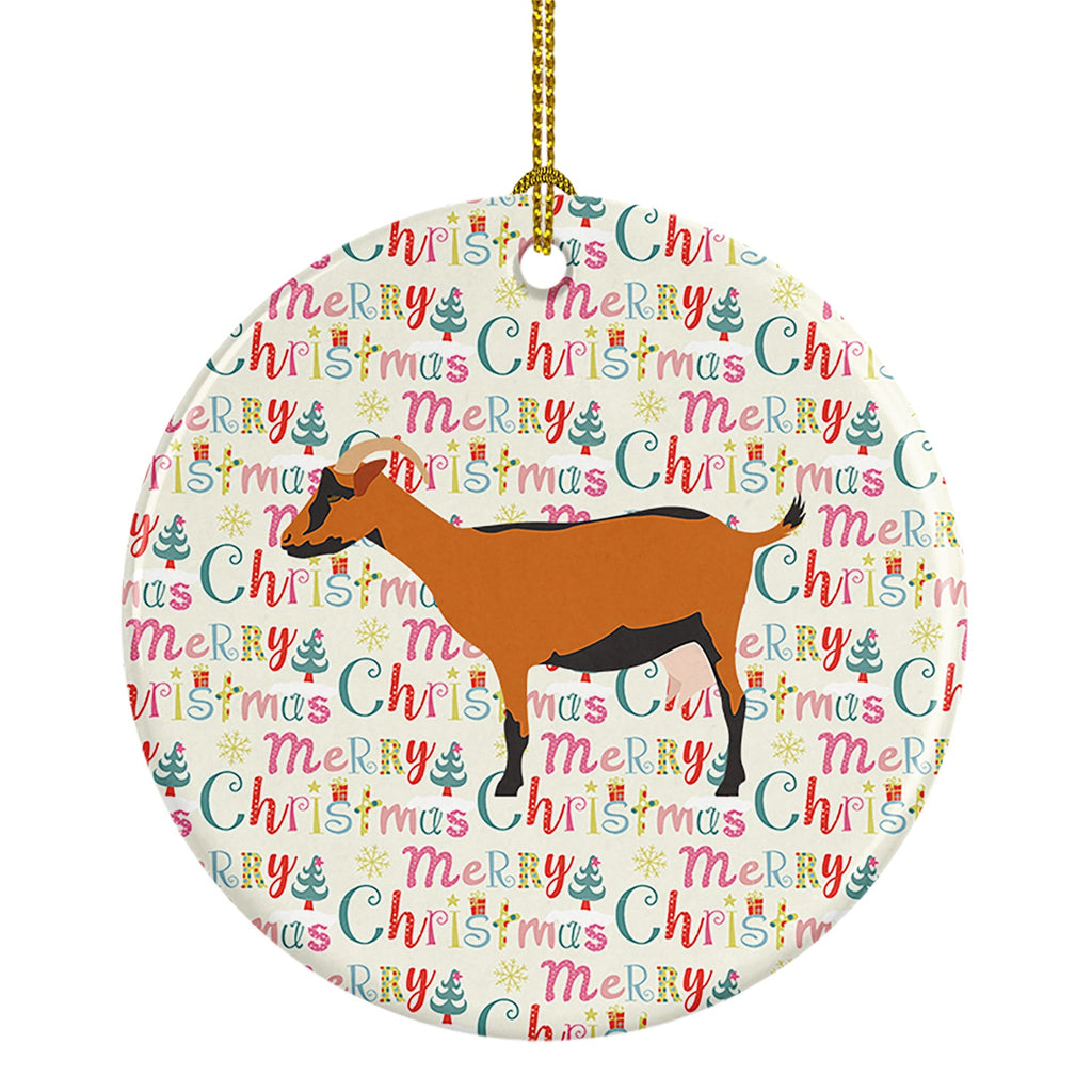 Oberhasli Goat Christmas Ceramic Ornament