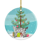 Highlander Lynx Cat Christmas Ceramic Ornament