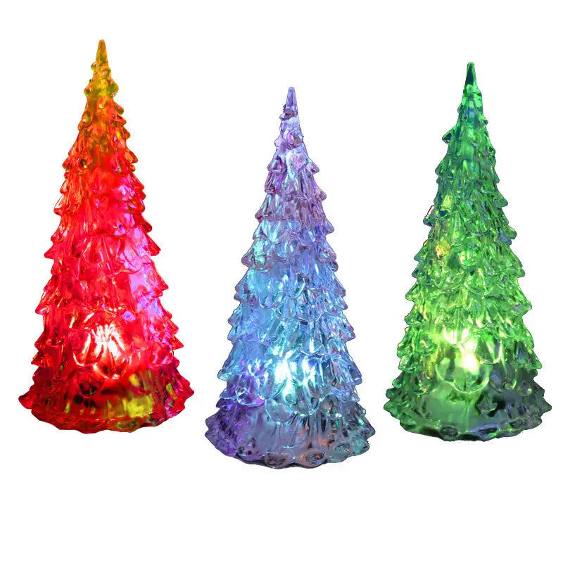 Colorful Christmas Tree with Acrylic Night Light Decor