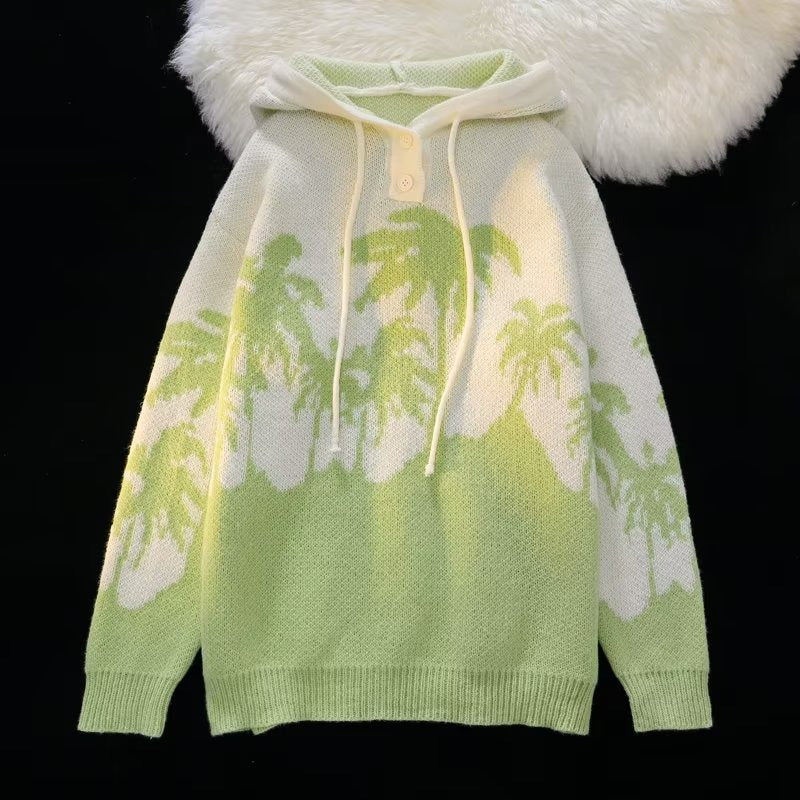 Coconut Loose Design Hooded Sweater