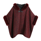 Faux Fur European American Women's Hoodie Shawl Jacket | Streetwear