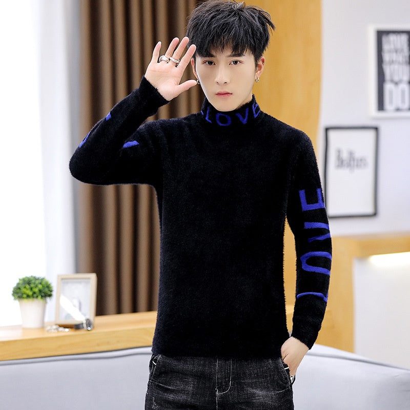 Men's High Neck Loose Fit Personalized Sweater