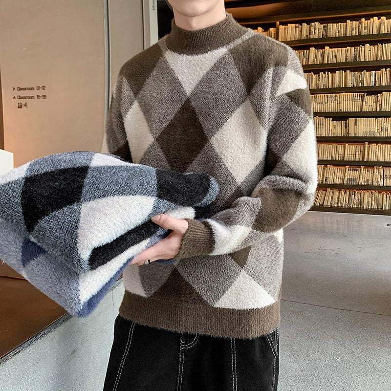 Men's Trendy Knitwear Half Turtleneck Sweater