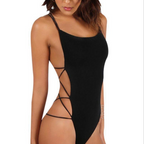 Backless Side Lace-Up One-Piece Swimsuit
